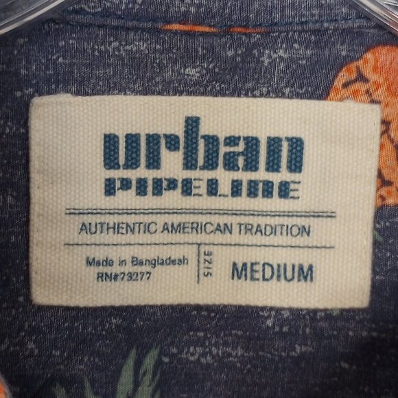 Urban Pipeline Cotton Tropical Pineapple Men's Shirt - Picture 2 of 7